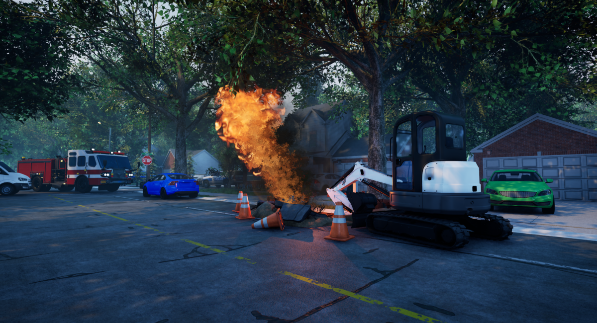 A natural gas explosion on a residential street