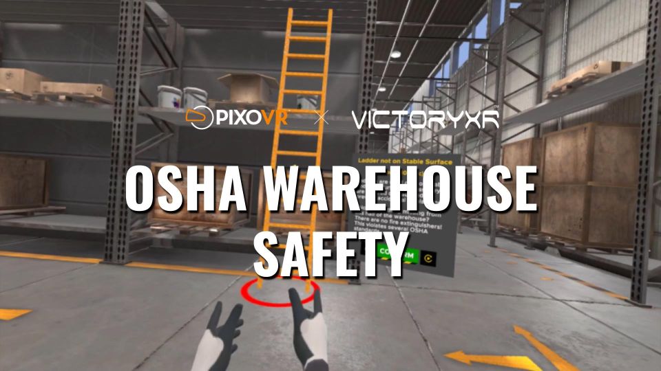 OSHA warehouse safety VR training title card