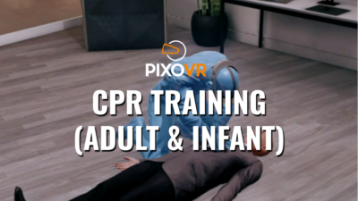 Someone performing CPR in virtual reality