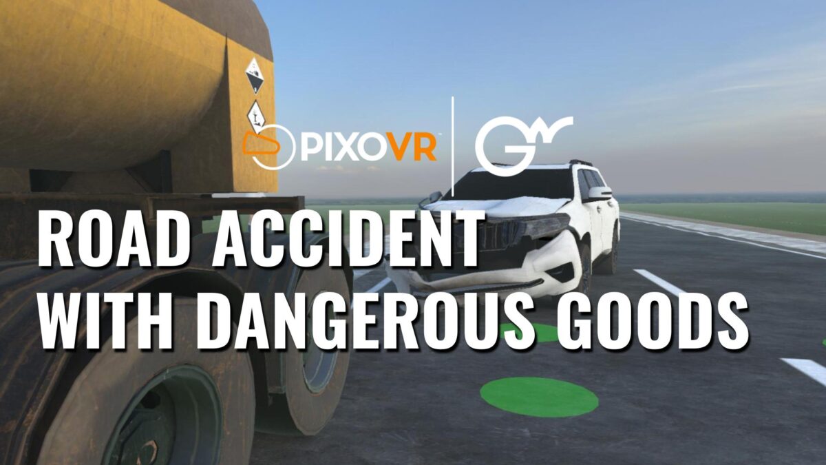 Title card for road accident with dangerous goods