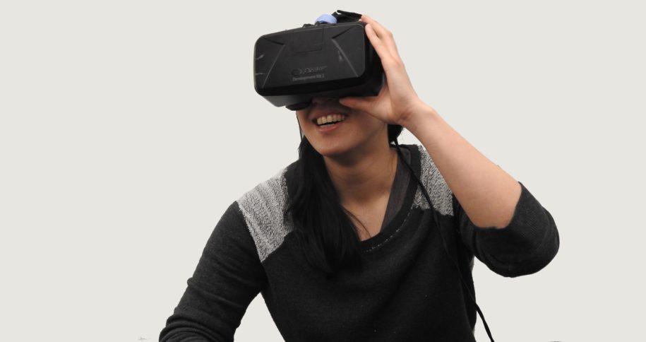 person using virtual reality